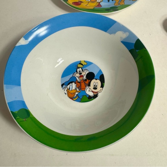 Pre-owned Disney Mickey Mouse Clubhousr. 2 Piece Ceramic Dinnerware Set. - Picture 6 of 12
